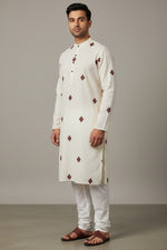 Off White Cotton Kurta for Men
