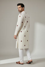 Off White Cotton Kurta for Men