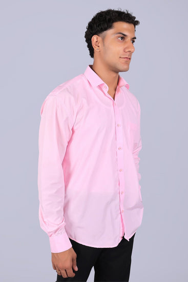 Bluebird Baby Pink Men's Office Shirt - Veshbhoshaa