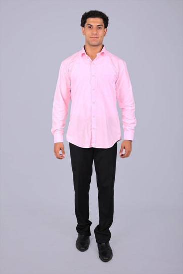 Bluebird Baby Pink Men's Office Shirt - Veshbhoshaa