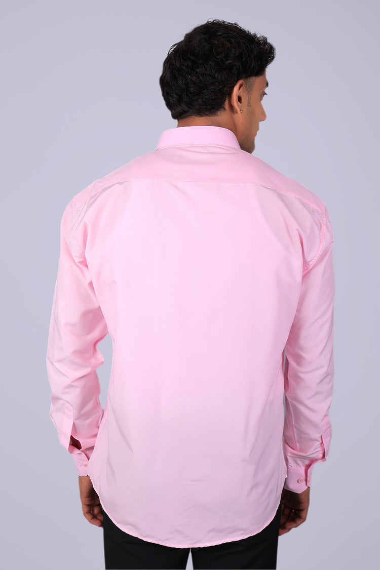 Bluebird Baby Pink Men's Office Shirt - Veshbhoshaa