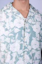 Bluebird Cotton Blend Comfort Green Printed Shirt for Men - Veshbhoshaa