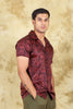 Bluebird Cotton Blend Comfort Red Printed Shirt for Men - Veshbhoshaa