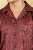 Bluebird Cotton Blend Comfort Red Printed Shirt for Men - Veshbhoshaa