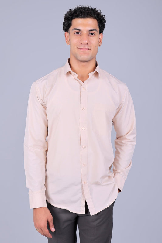 bluebird cream men's office shirt - Veshbhoshaa