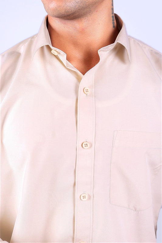 bluebird cream men's office shirt - Veshbhoshaa