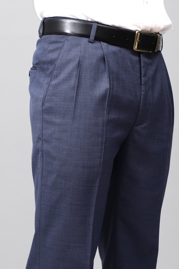 Bluebird Electric Blue Pleated Trouser - Veshbhoshaa