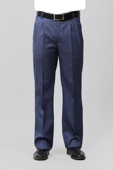 Bluebird Electric Blue Pleated Trouser - Veshbhoshaa