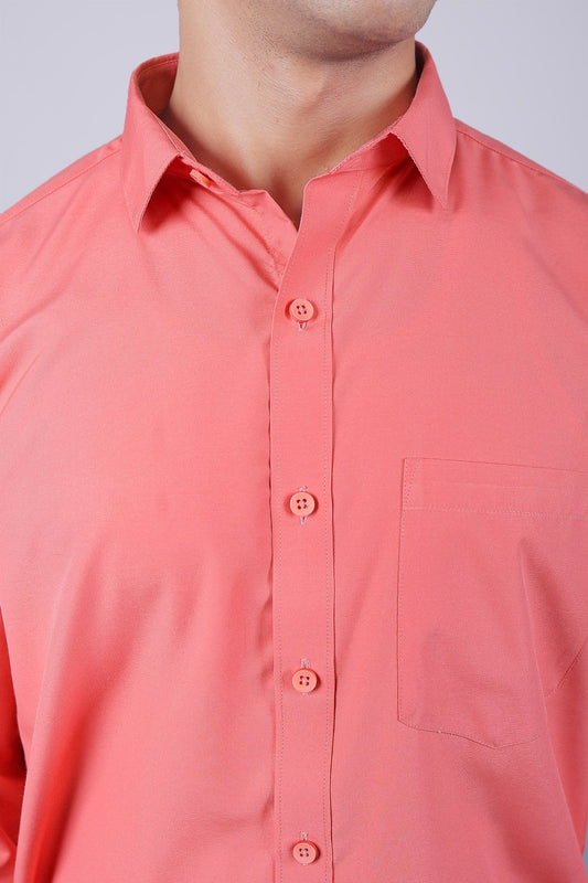 bluebird flamingo pink men's office shirt - Veshbhoshaa