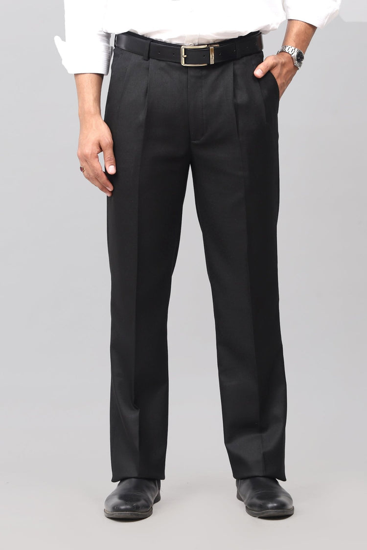 Bluebird Iconic Black Pleated Tailored Trouser - Veshbhoshaa