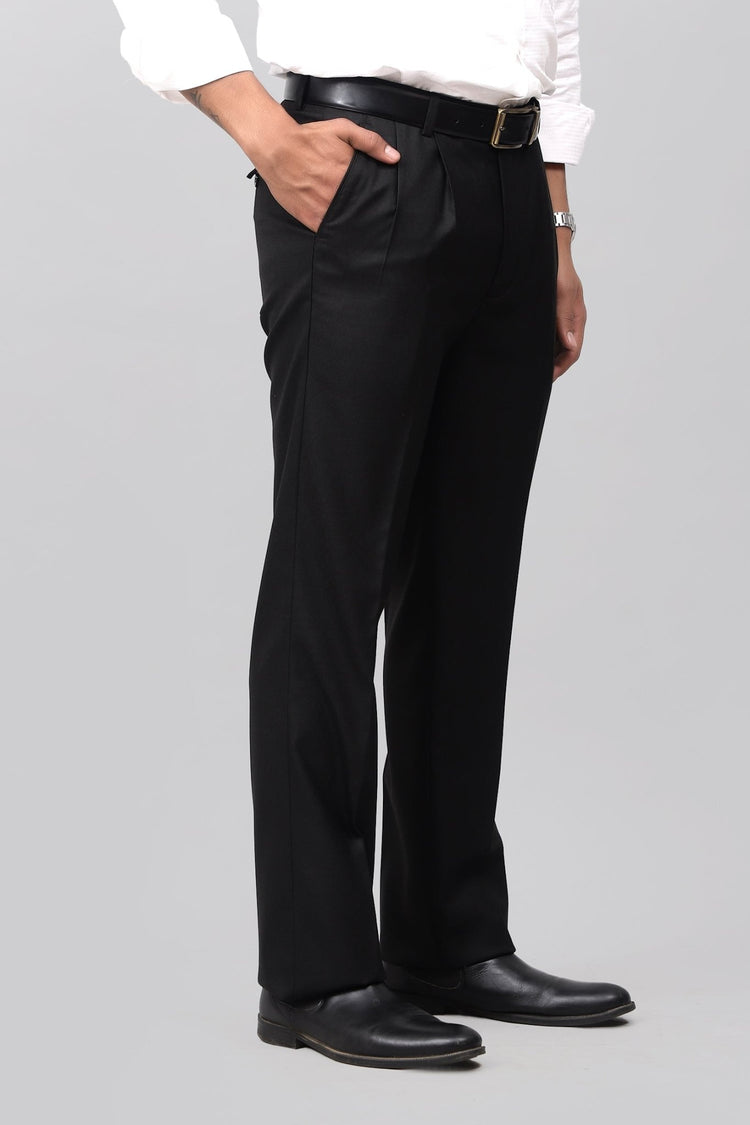 Bluebird Iconic Black Pleated Tailored Trouser - Veshbhoshaa