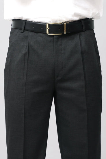 Bluebird Jet Black Pleated Tailored Trouser - Veshbhoshaa