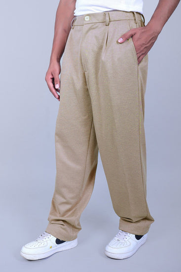 bluebird korean pleated pant beige color - Veshbhoshaa