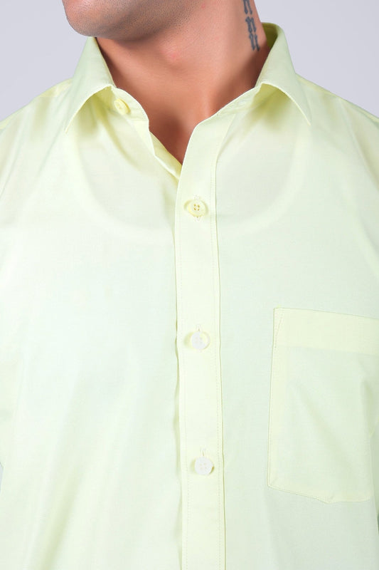 bluebird light lemon men's office shirt - Veshbhoshaa