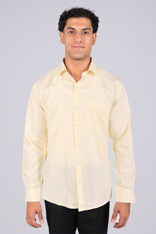 bluebird light mango men's office shirt - Veshbhoshaa