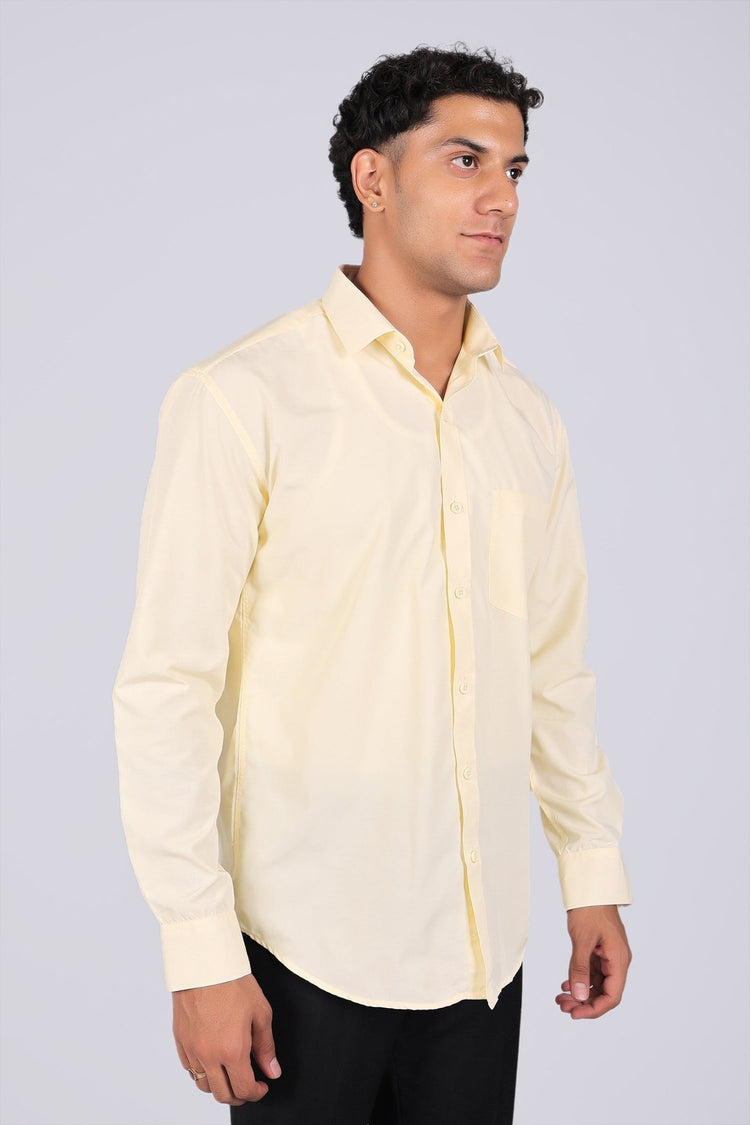 bluebird light mango men's office shirt - Veshbhoshaa