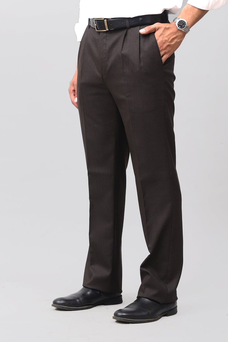 Bluebird Luxe Dark Chocolate Pleated Trouser - Veshbhoshaa