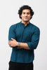 Bluebird Men's 100% Cotton Mandarin Shirt Green Color - Veshbhoshaa