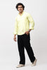 Bluebird Men's 100% Cotton Mandarin Shirt Light Lemon Color - Veshbhoshaa