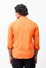 Bluebird Men's 100% Cotton Mandarin Shirt Orange Color - Veshbhoshaa