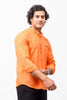 Bluebird Men's 100% Cotton Mandarin Shirt Orange Color - Veshbhoshaa