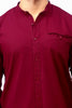 Bluebird Men's 100% Cotton Mandarin Shirt Red Color - Veshbhoshaa