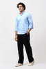 Bluebird Men's 100% Cotton Mandarin Shirt Sky Blue Color - Veshbhoshaa