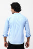 Bluebird Men's 100% Cotton Mandarin Shirt Sky Blue Color - Veshbhoshaa