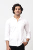 Bluebird Men's 100% Cotton Mandarin Shirt White Color - Veshbhoshaa