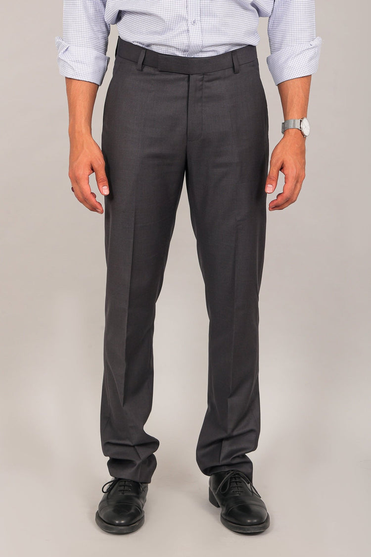 bluebird men's ash black formal trouser - Veshbhoshaa