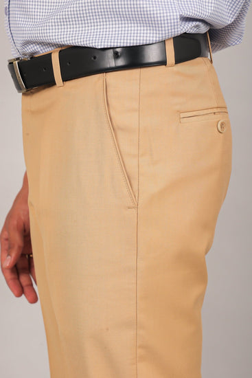 bluebird men's beige formal trouser - Veshbhoshaa