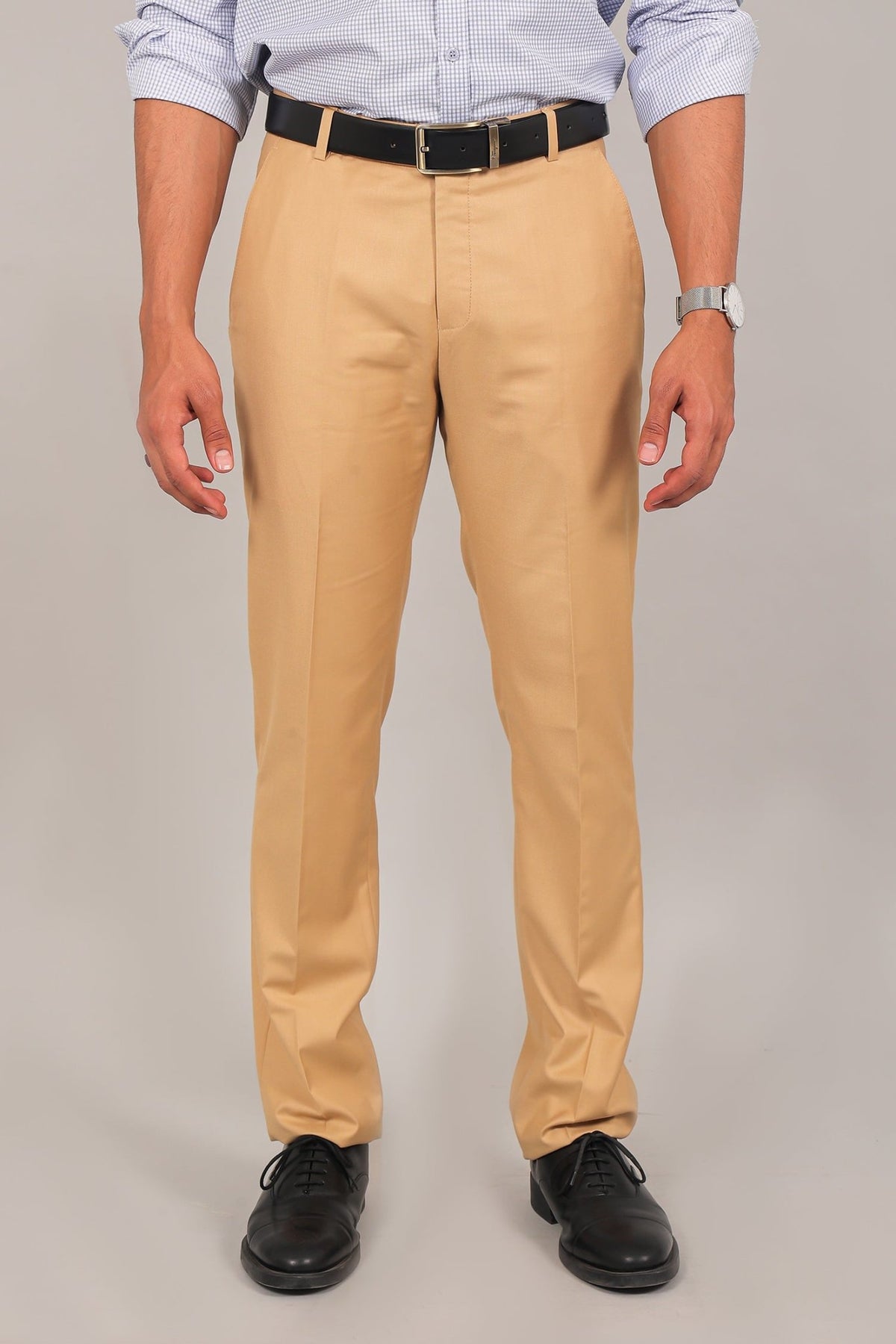 bluebird men's beige formal trouser - Veshbhoshaa