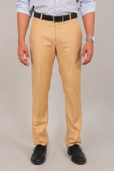 bluebird men's beige formal trouser - Veshbhoshaa