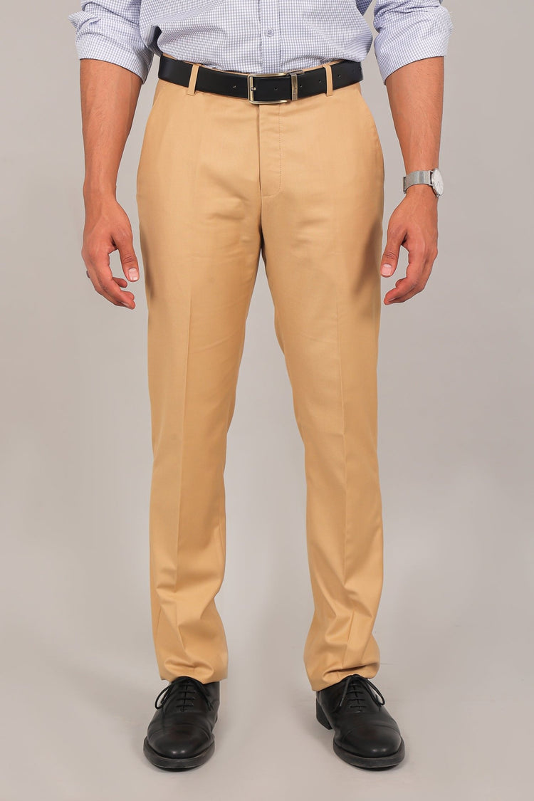 bluebird men's beige formal trouser - Veshbhoshaa