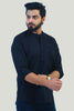 bluebird men's black casual short kurta - Veshbhoshaa