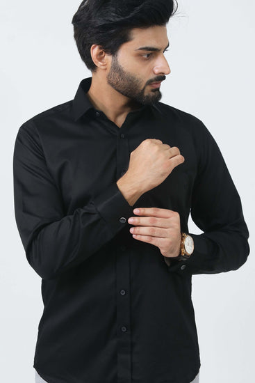 bluebird men's black cufflink formal shirt - Veshbhoshaa