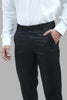 bluebird men's black dobby formal trouser - Veshbhoshaa