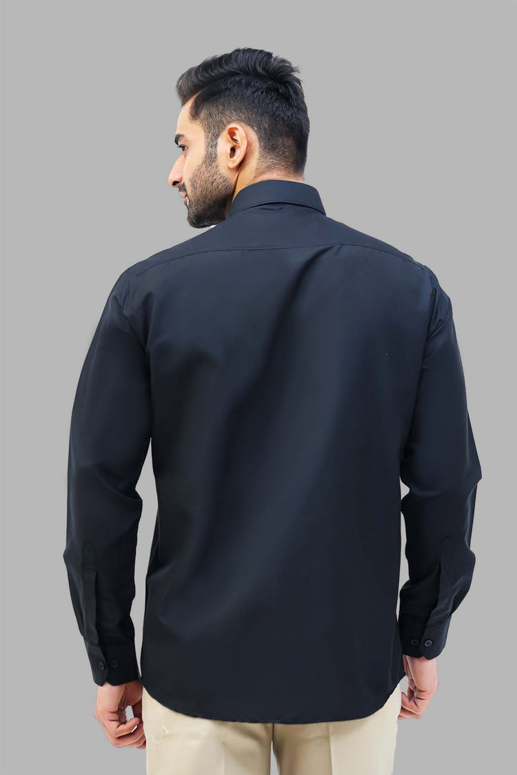 bluebird men's black formal shirt - Veshbhoshaa