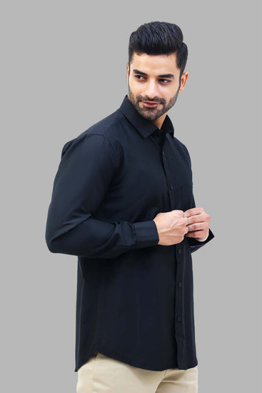 bluebird men's black formal shirt - Veshbhoshaa