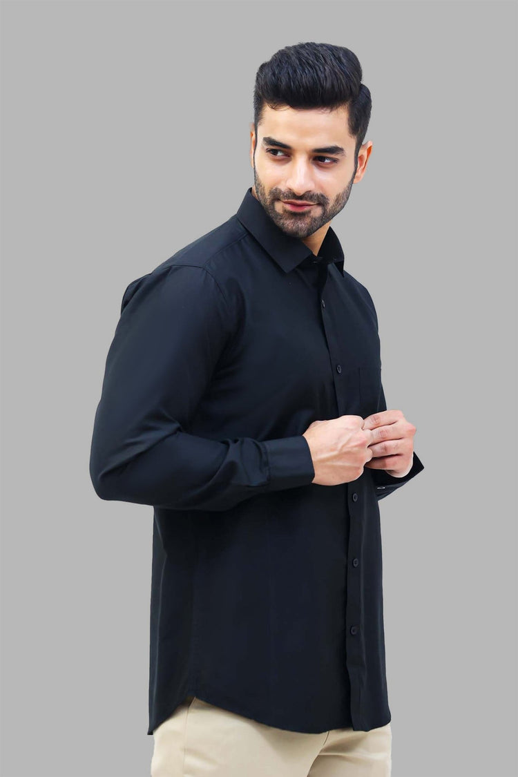 bluebird men's black formal shirt - Veshbhoshaa