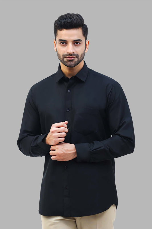 bluebird men's black formal shirt - Veshbhoshaa