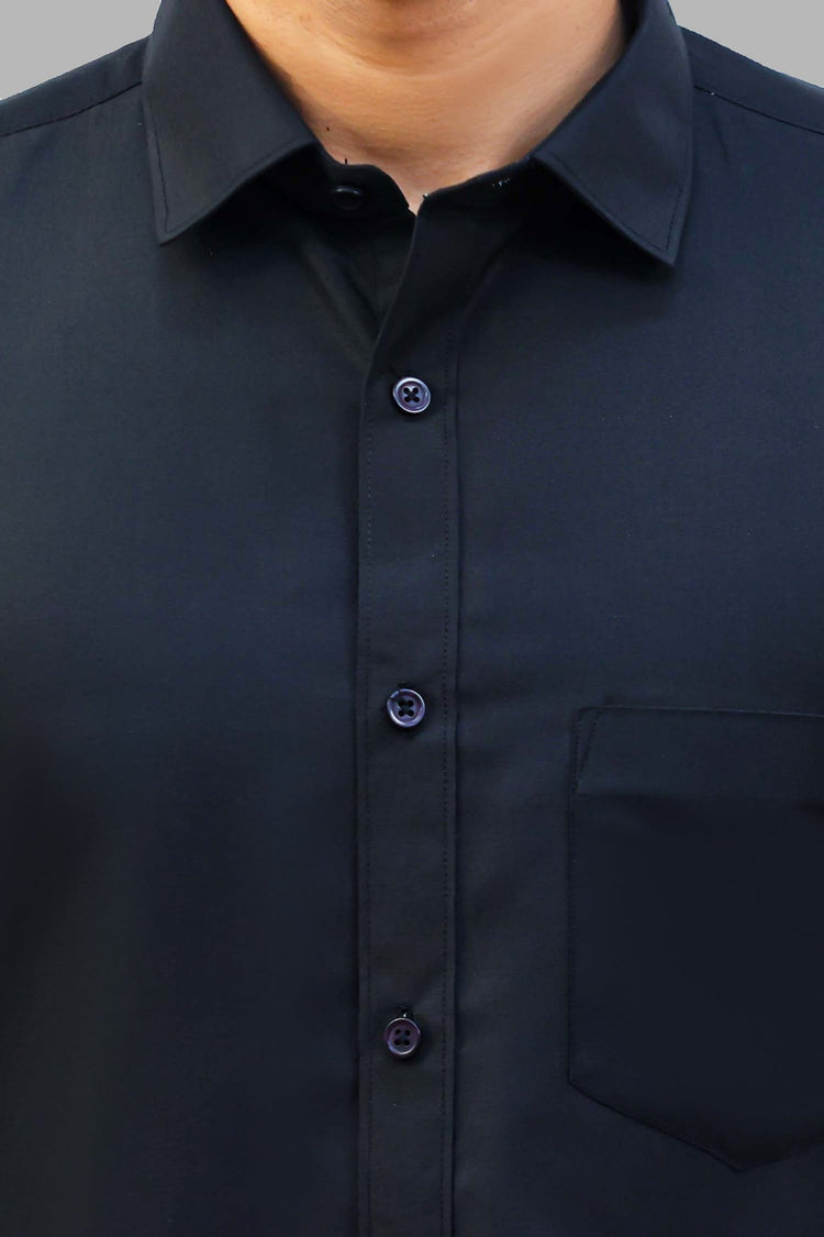 bluebird men's black formal shirt - Veshbhoshaa