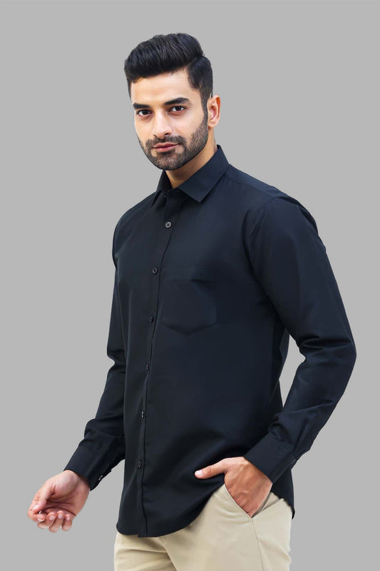 bluebird men's black formal shirt - Veshbhoshaa