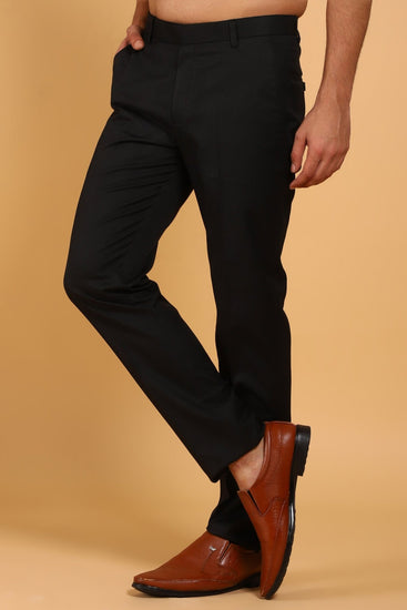 bluebird men's black formal trouser - Veshbhoshaa