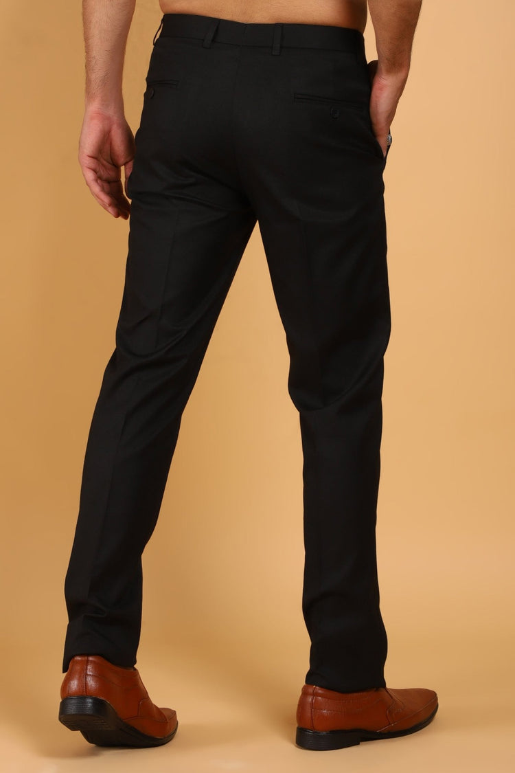 bluebird men's black formal trouser - Veshbhoshaa