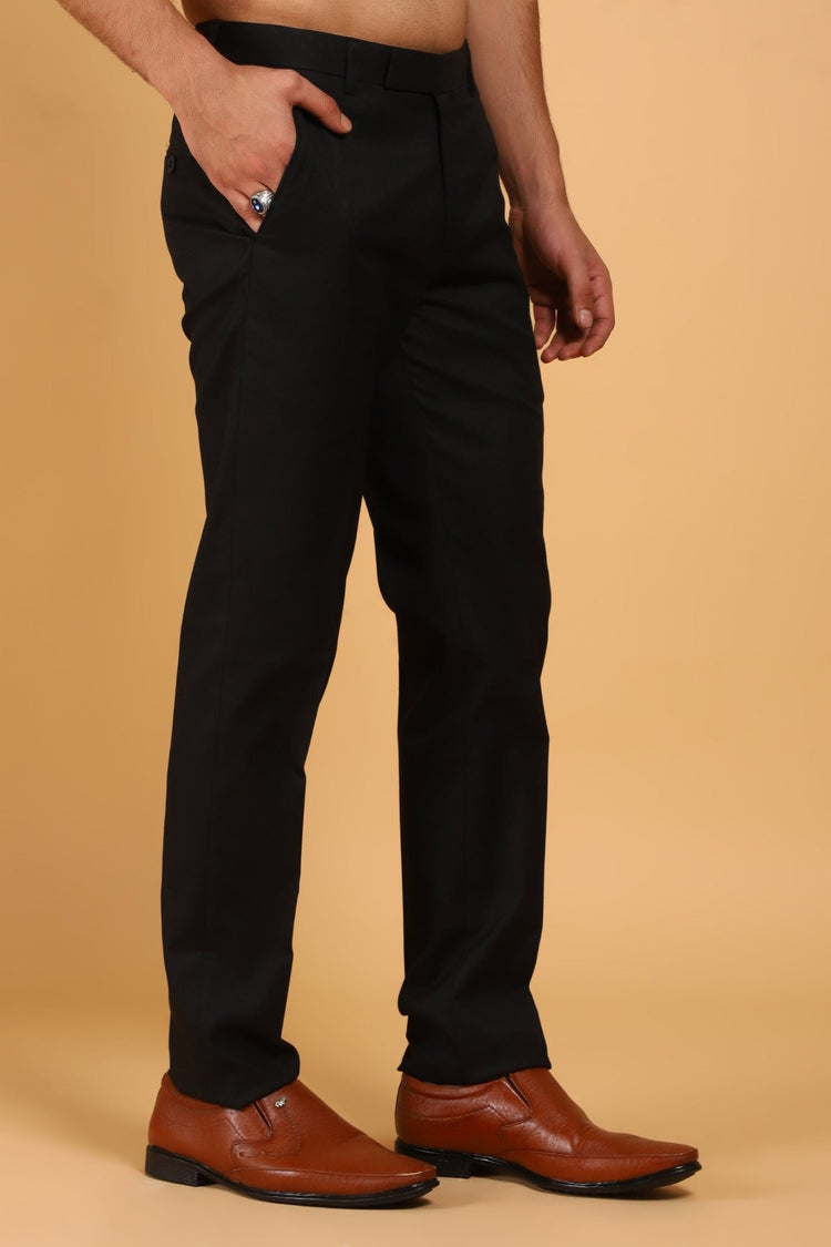 bluebird men's black formal trouser - Veshbhoshaa