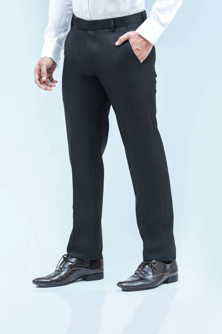 bluebird men's black formal trousers - Veshbhoshaa