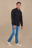 bluebird men's black knitted plain shirt - Veshbhoshaa