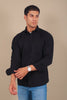 bluebird men's black knitted plain shirt - Veshbhoshaa