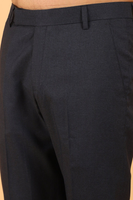 bluebird men's black lycra formal trouser - Veshbhoshaa